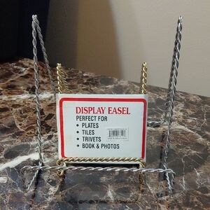 Vintage Twisted Gold and Silver Display Easels